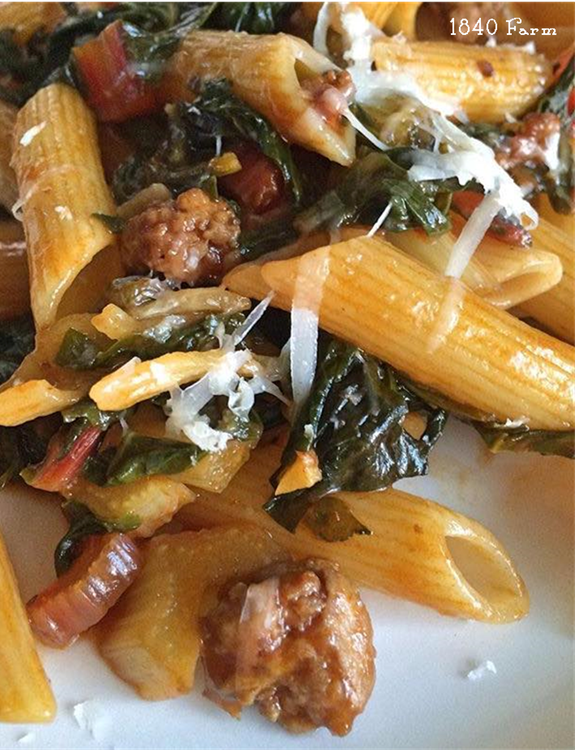 Pasta With Sausage And Swiss Chard 1840 Farm